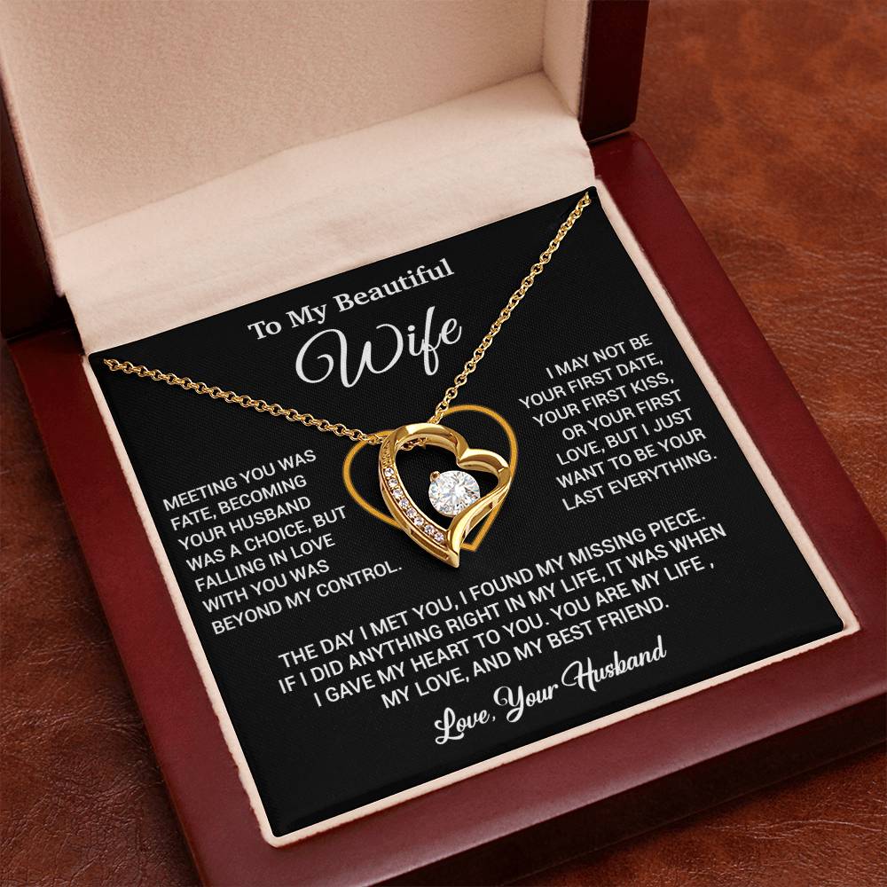 To My Wife Necklace, Gift For Wife, Anniversary Gift For Wife, Necklace For Wife 3_2_Black