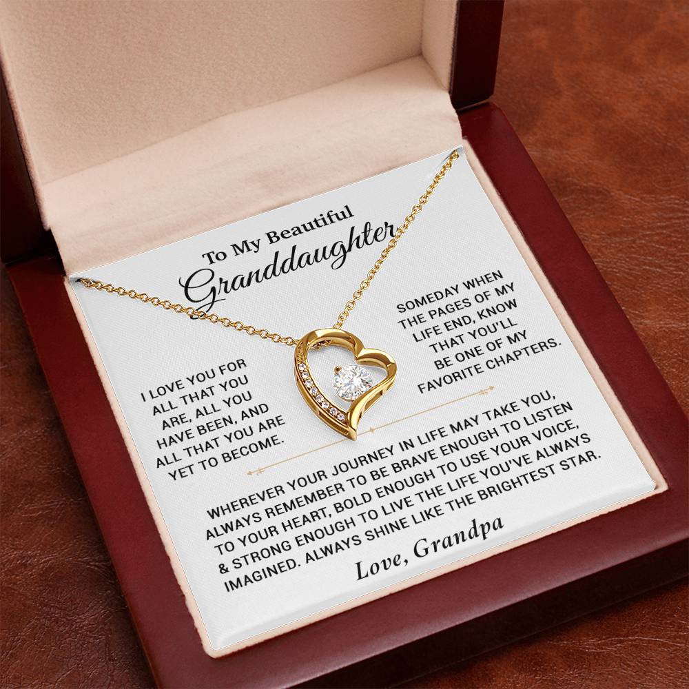 To My Granddaughter Necklace, Birthday Gift For Granddaughter, Birthday Gifts 12_6_White