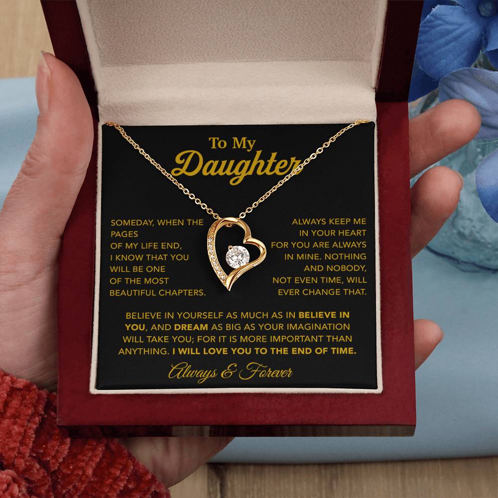 To My Daughter Necklace, Gift for Daughter from Dad, Father Daughter Necklace 12_6_Gold