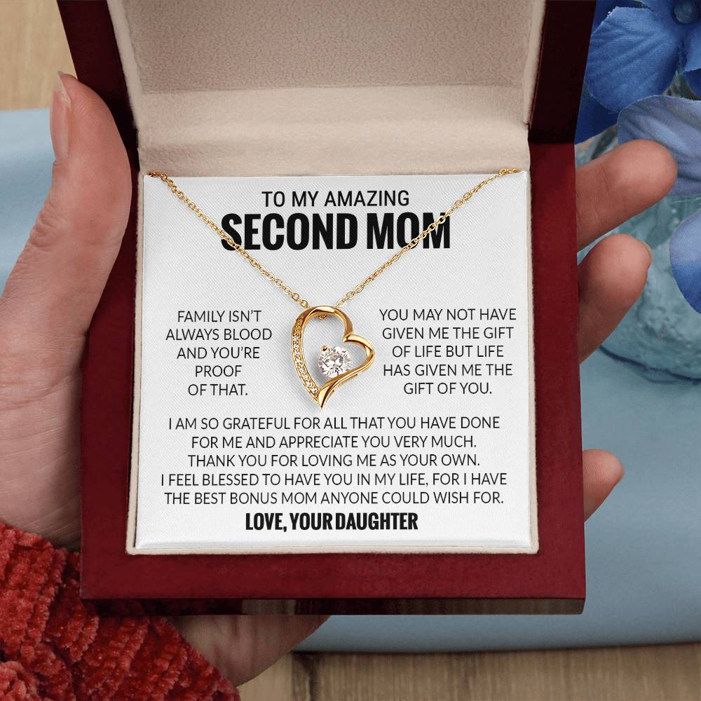 To My Amazing Second Mom, Second Mom Gift Necklace, Bonus Mom Gift