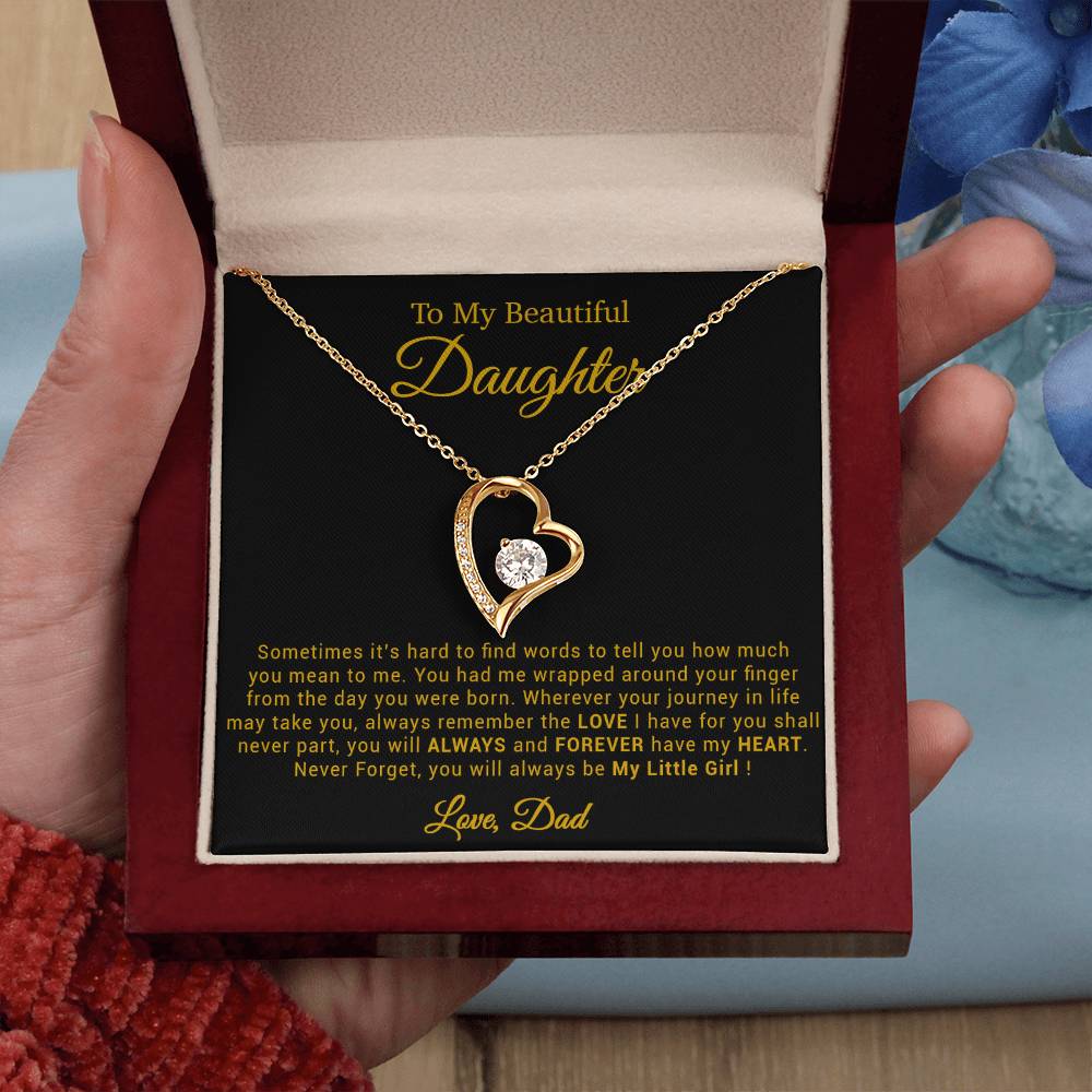 To My Daughter Necklace, Gift for Daughter from Dad, Father Daughter Necklace 21_4_Gold