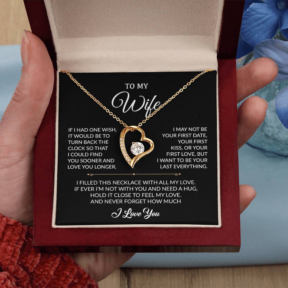 To My Wife Necklace, Gift For Wife, Anniversary Gift For Wife, Necklace For Wife 2_8_Black