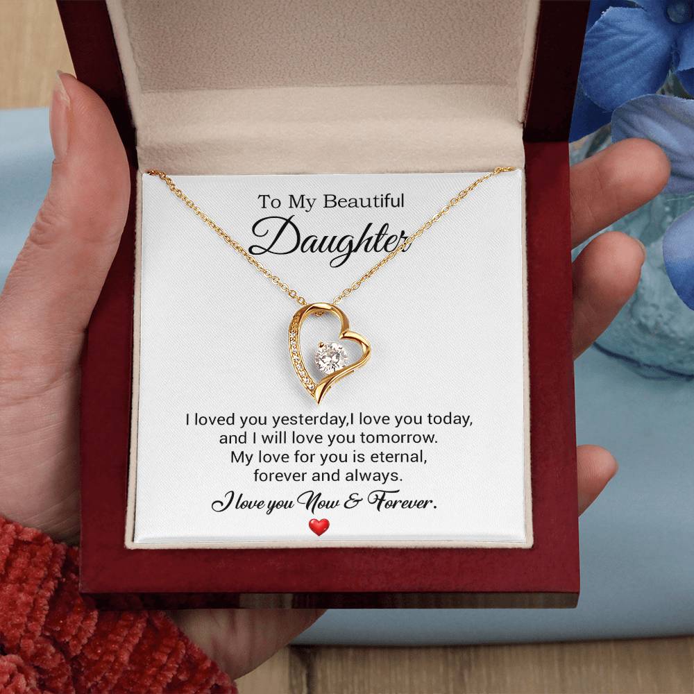 To My Daughter Necklace, Gift For Daughter From Dad, Daughter Father Necklace 30_7_White