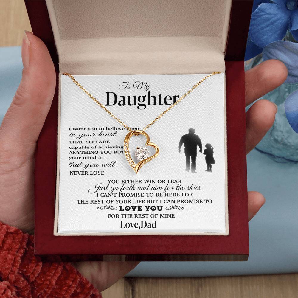 To My Daughter Necklace, Gift for Daughter from Dad, Father Daughter Necklace 30_11_White