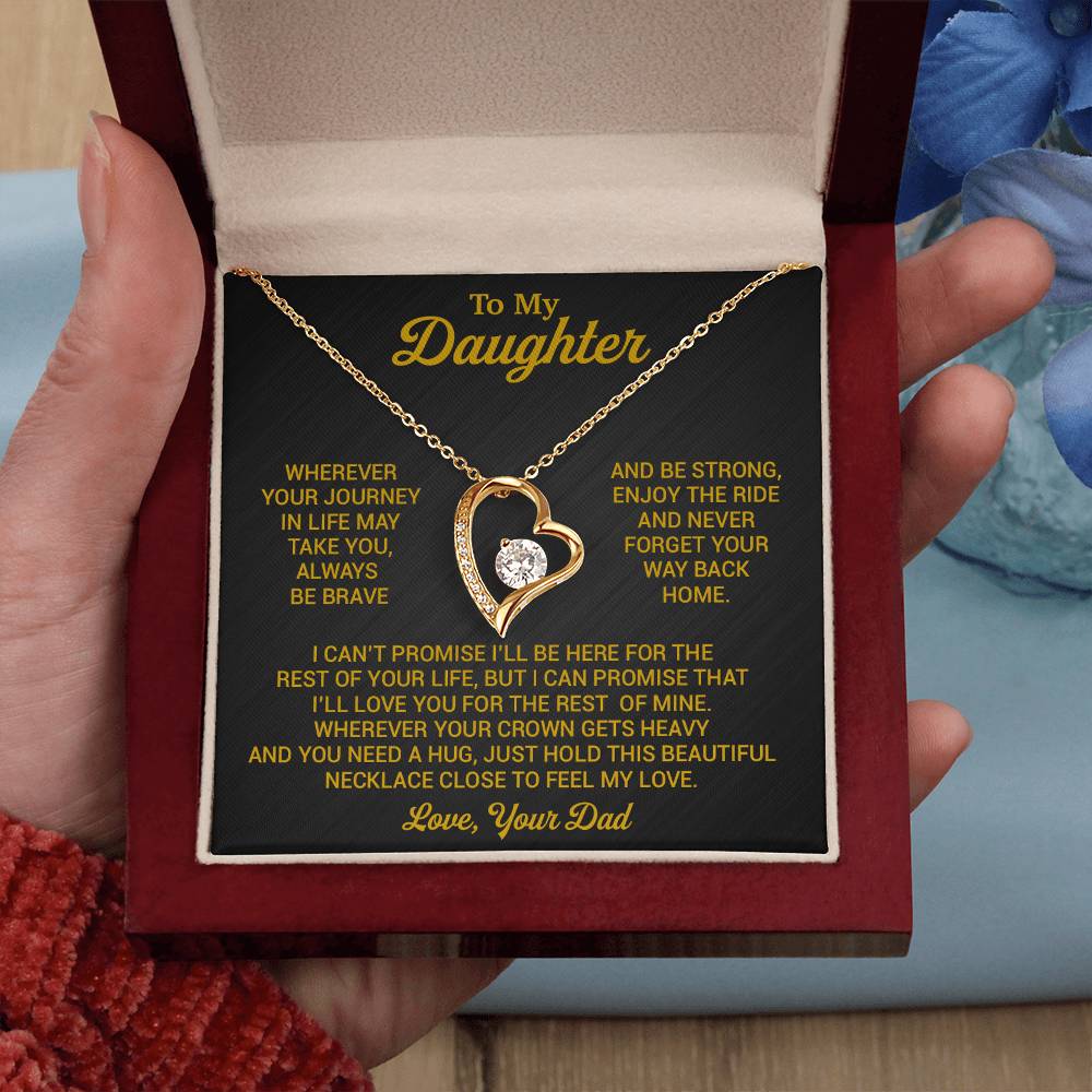 To My Daughter Necklace, Daughter Father Necklace, Daughter Gift From Dad 2_8_Gold