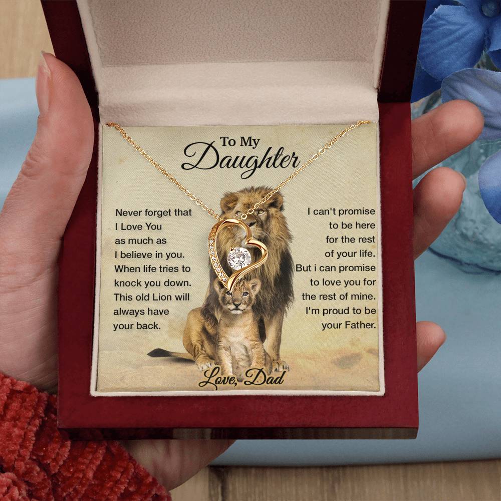 To My Daughter Necklace, Xmas Gift For Daughter From Dad, Daughter Father Lion