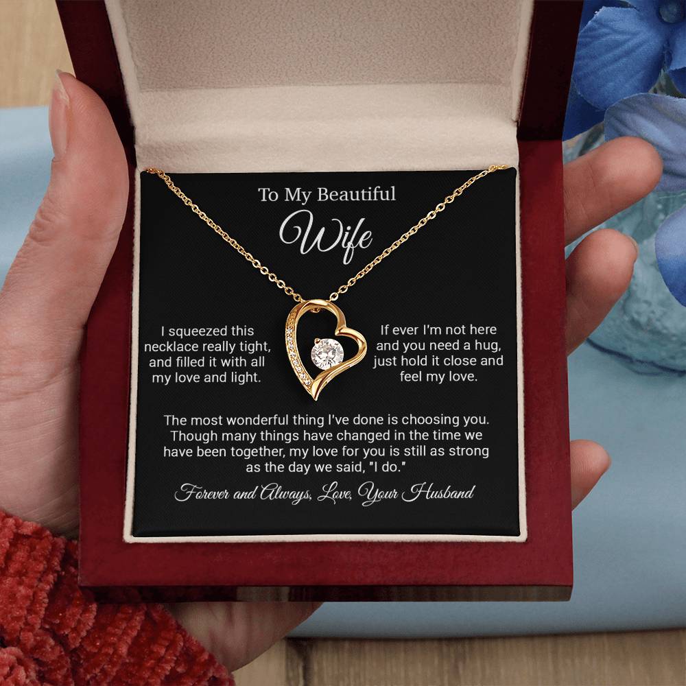 To My Wife Necklace, Gift For Wife, Valentine Day Gift, Birthday Gift_Black