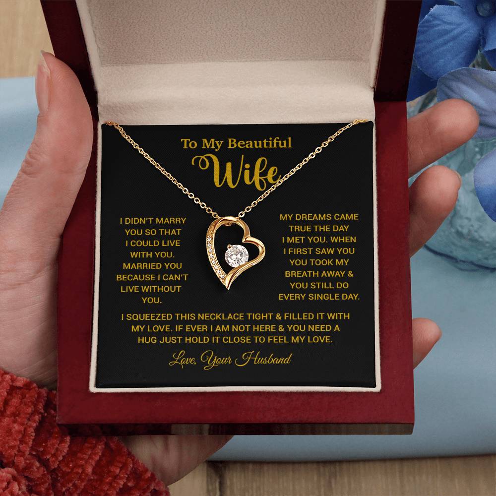 To My Wife Necklace, Wife Gift From Husband, Wife Husband Necklace, Christmas Gift 26_10_Gold