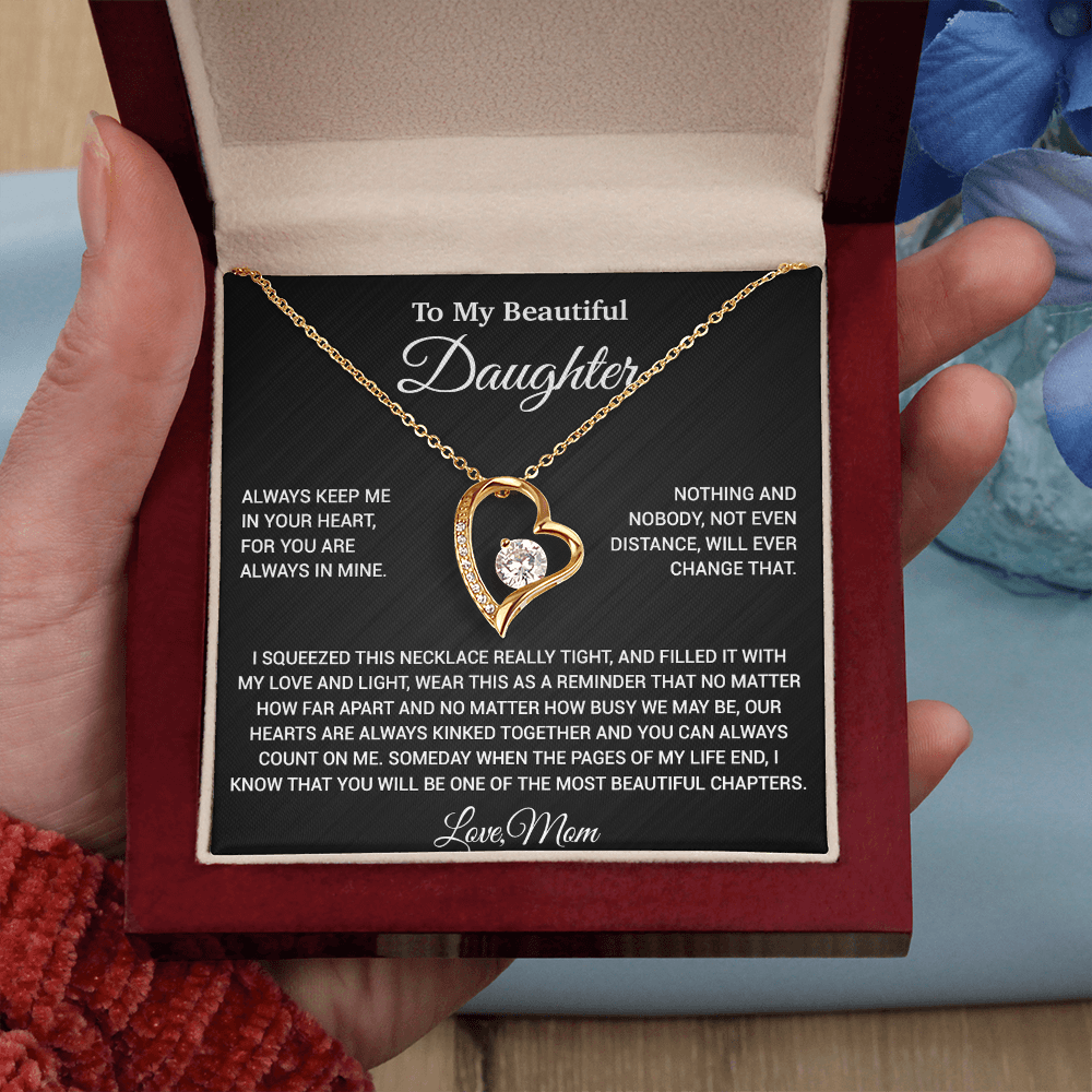 To My Daughter Necklace, Daughter Mother Necklace, Daughter Gift From Mom 9_6_Black