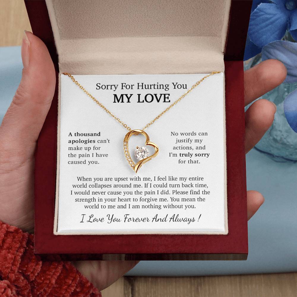 I'm Sorry Necklace Gift, Apology Gift For Her, Forgiveness Gift_White