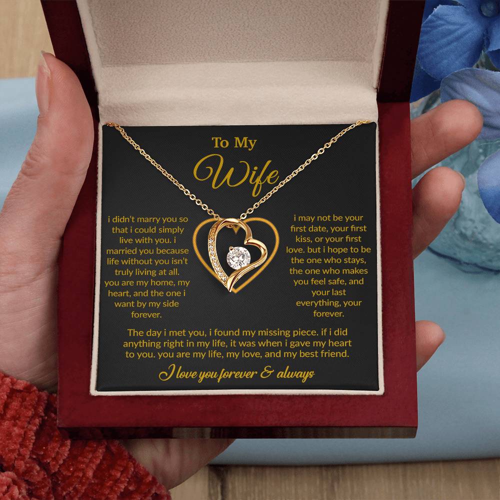 To My Wife Necklace, Gift For Wife, Anniversary Gift For Wife, Necklace For Wife 13_3_Black
