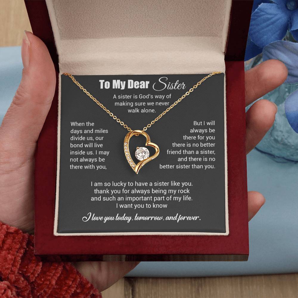 To My Sister Necklace, Brother to Sister, Birthday gift For Sister from Brother 3_4_Gray