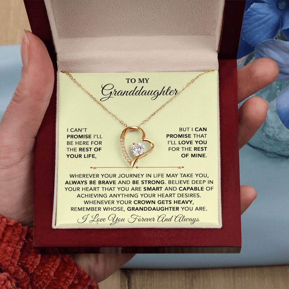 To My Granddaughter Necklace, Granddaughter Gift from Grandpa, Christmas Gift 28_9_Gold