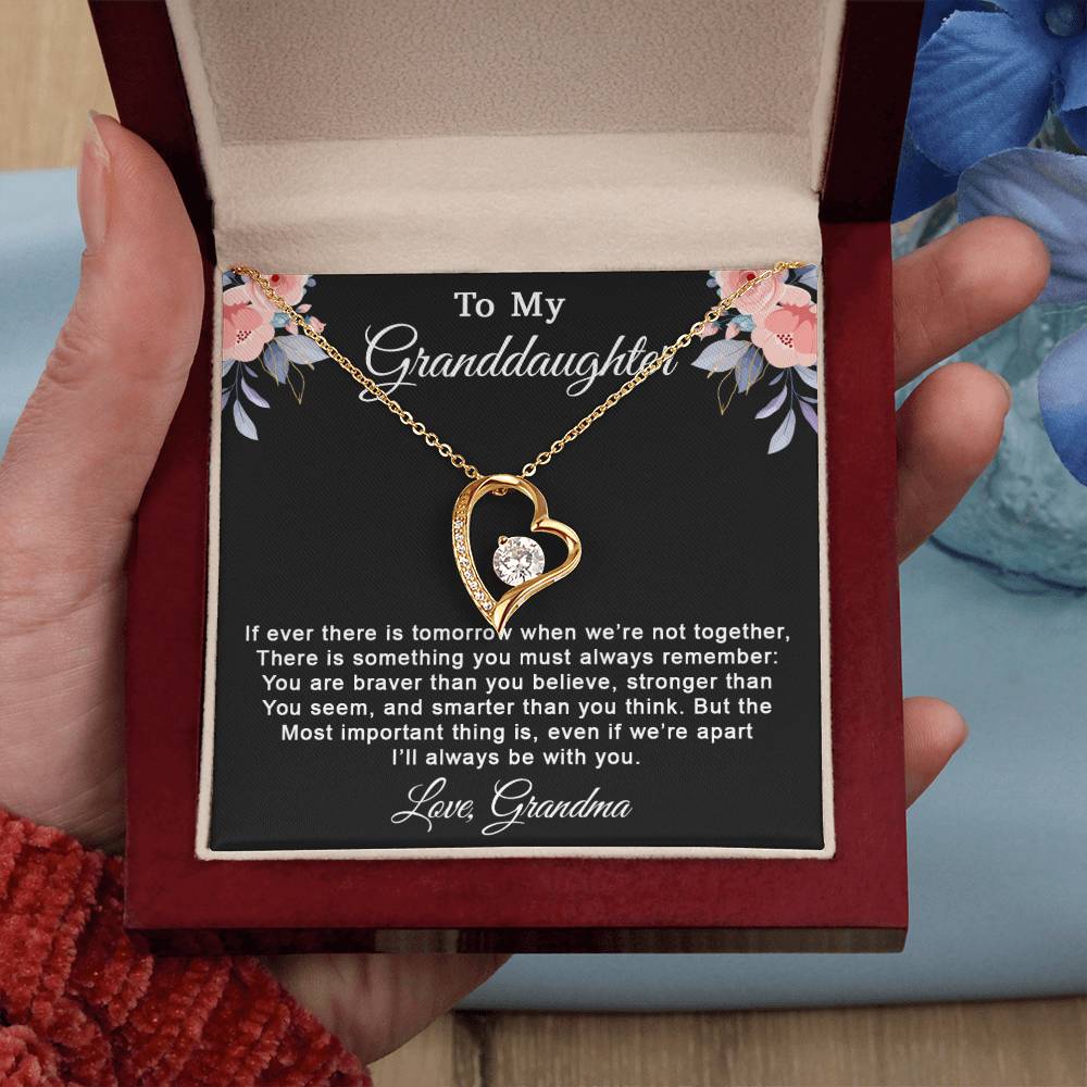 To My Granddaughter Necklace, Granddaughter Gifts From Grandma and Grandpa