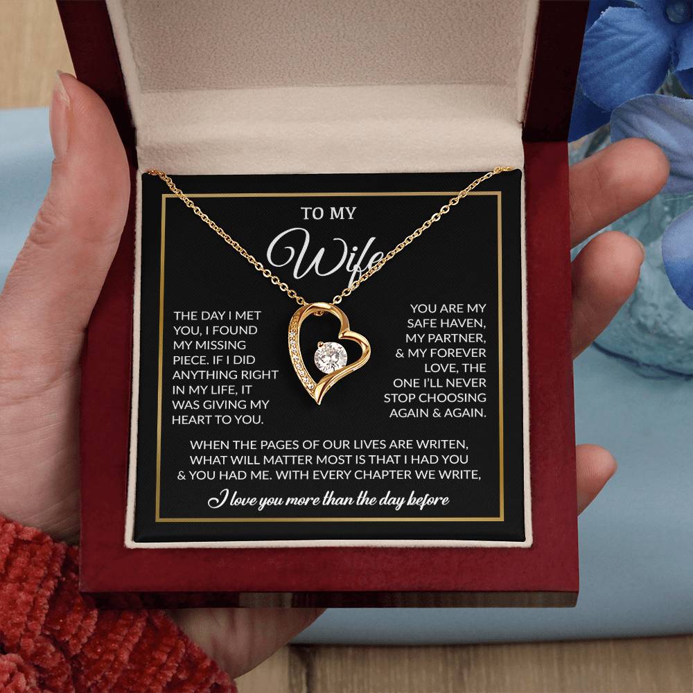 To My Wife Necklace, Gift For Wife, Anniversary Gift For Wife, Necklace For Wife 26_7_Black