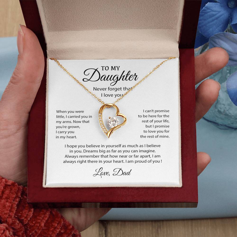 To My Daughter Necklace, Gift for Daughter from Dad, Father Daughter Necklace 10_6_White