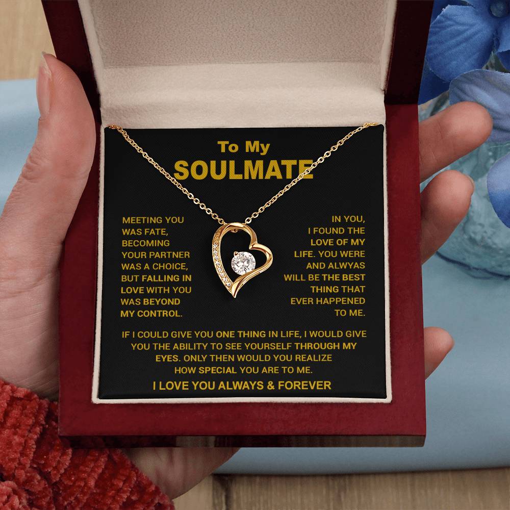 To My Soulmate Necklace, Soulmate Gift, Gift For Girlfriend, Christmas Gift 10_12_Gold
