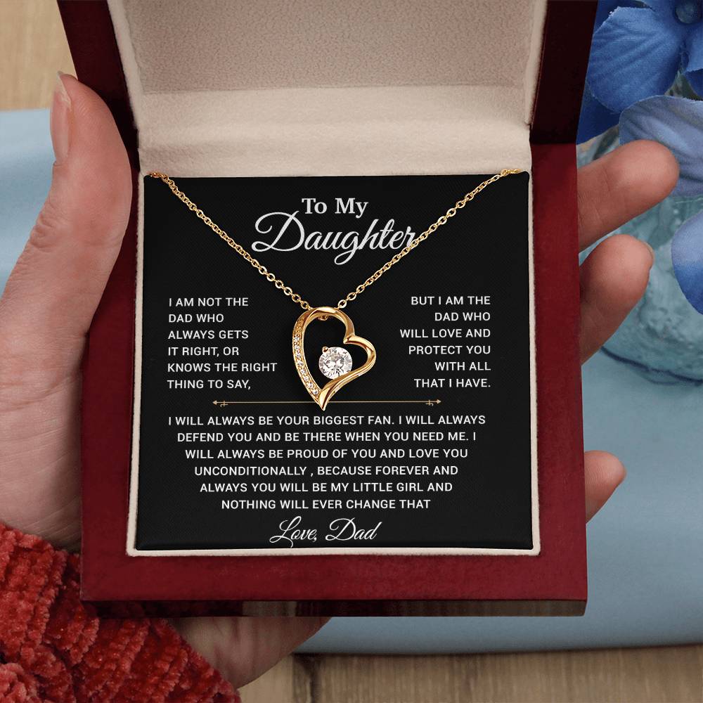 To My Daughter Necklace, Gift for Daughter from Dad, Father Daughter Necklace 23_11_Black
