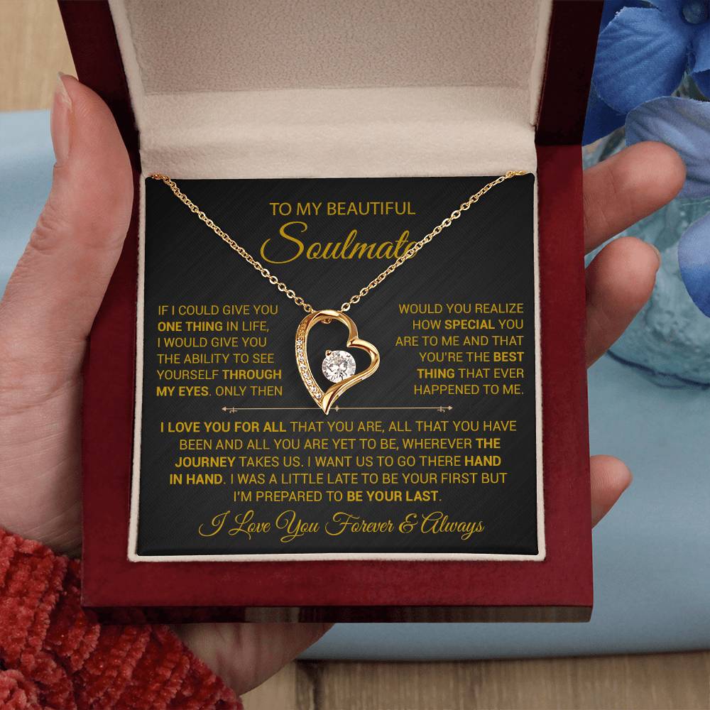To My Soulmate Necklace, Gift For Wife Girlfriend From Husband, Christmas Gift 9_9_Gold