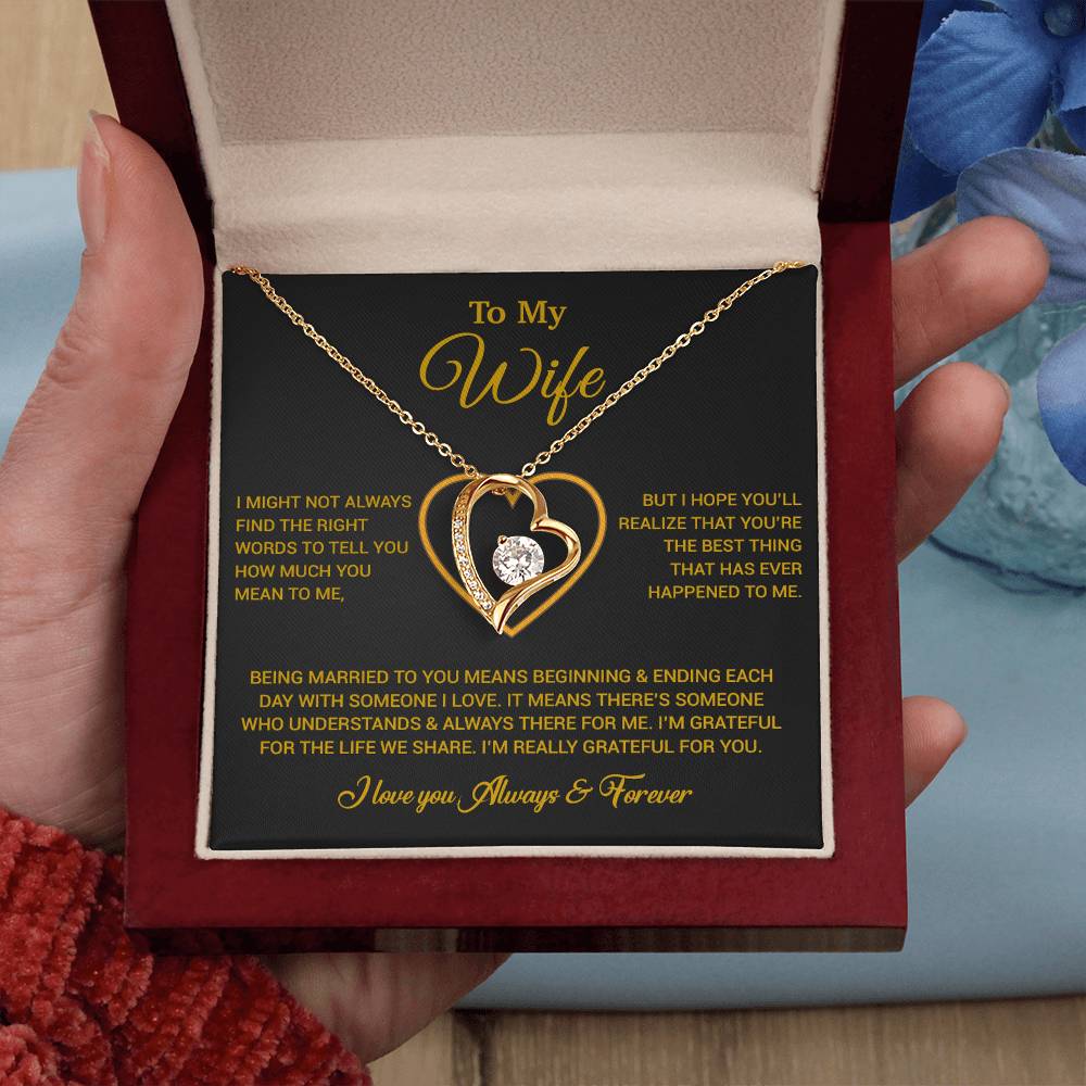 To My Wife Necklace, Gift For Wife, Anniversary Gift For Wife, Necklace For Wife 20_6_Gold