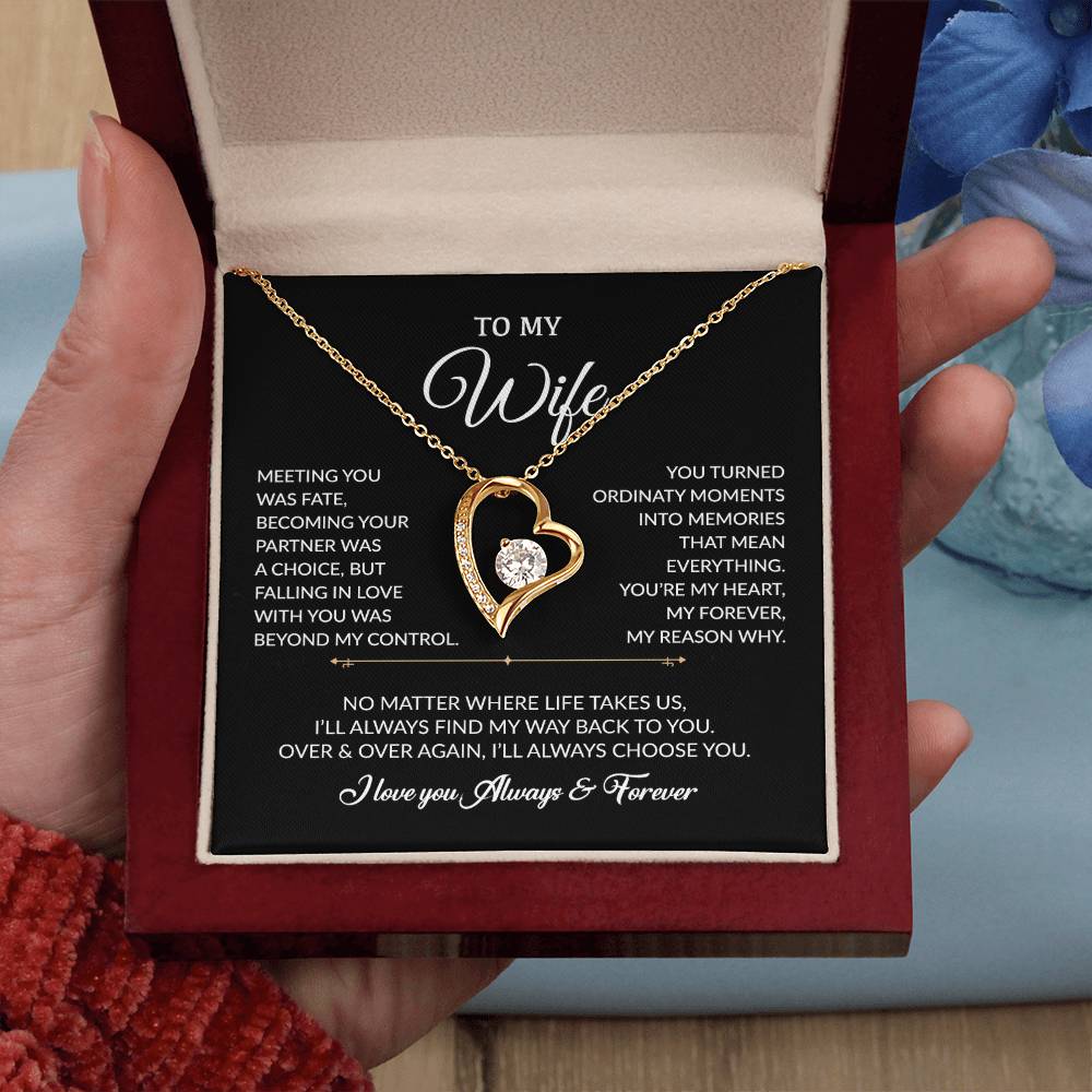 To My Wife Necklace, Gift For Wife, Anniversary Gift For Wife, Necklace For Wife 3_8_Black