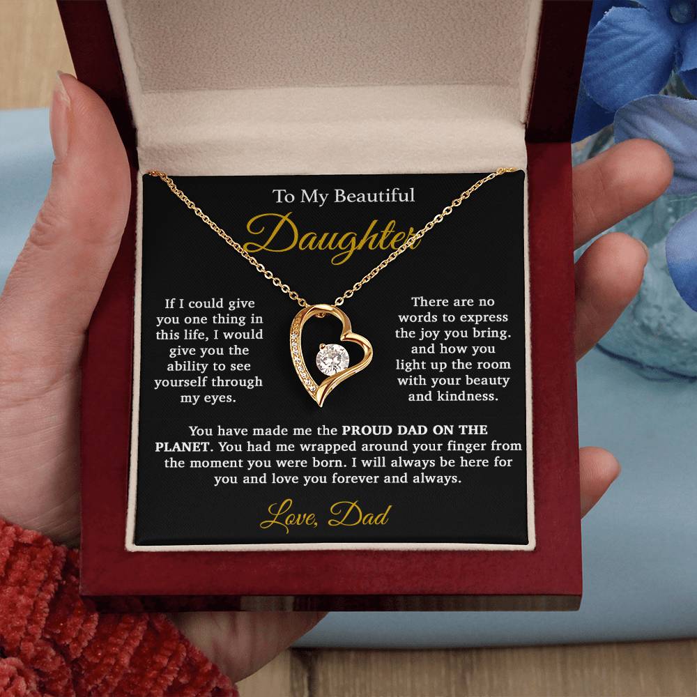 To My Daughter Necklace, Daughter Father Necklace, Daughter Gift From Dad333_Gold
