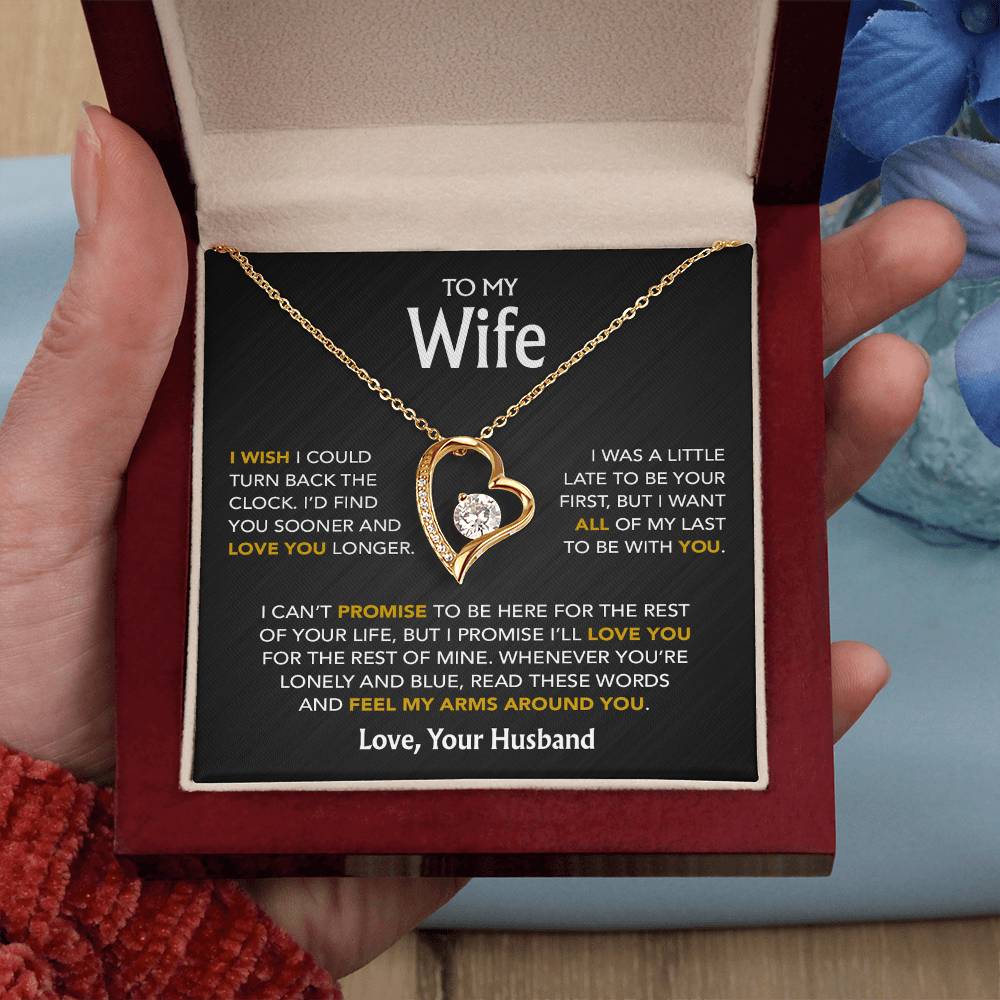 To My Wife Necklace, Gift For Wife, Anniversary Gift For Wife, Necklace For Wife 20_5_Black