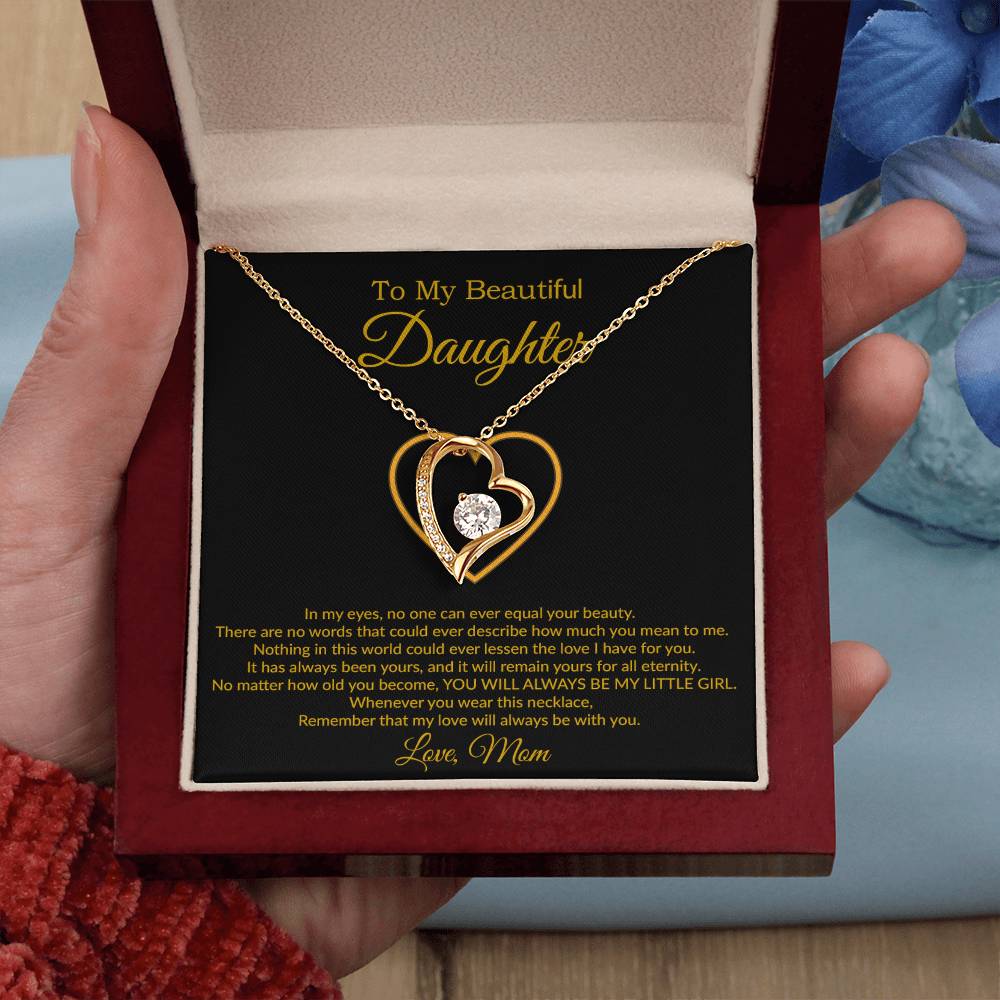 To My Daughter Necklace, Gift For Daughter From Mom, Daughter Mother Necklace 21_7_Gold