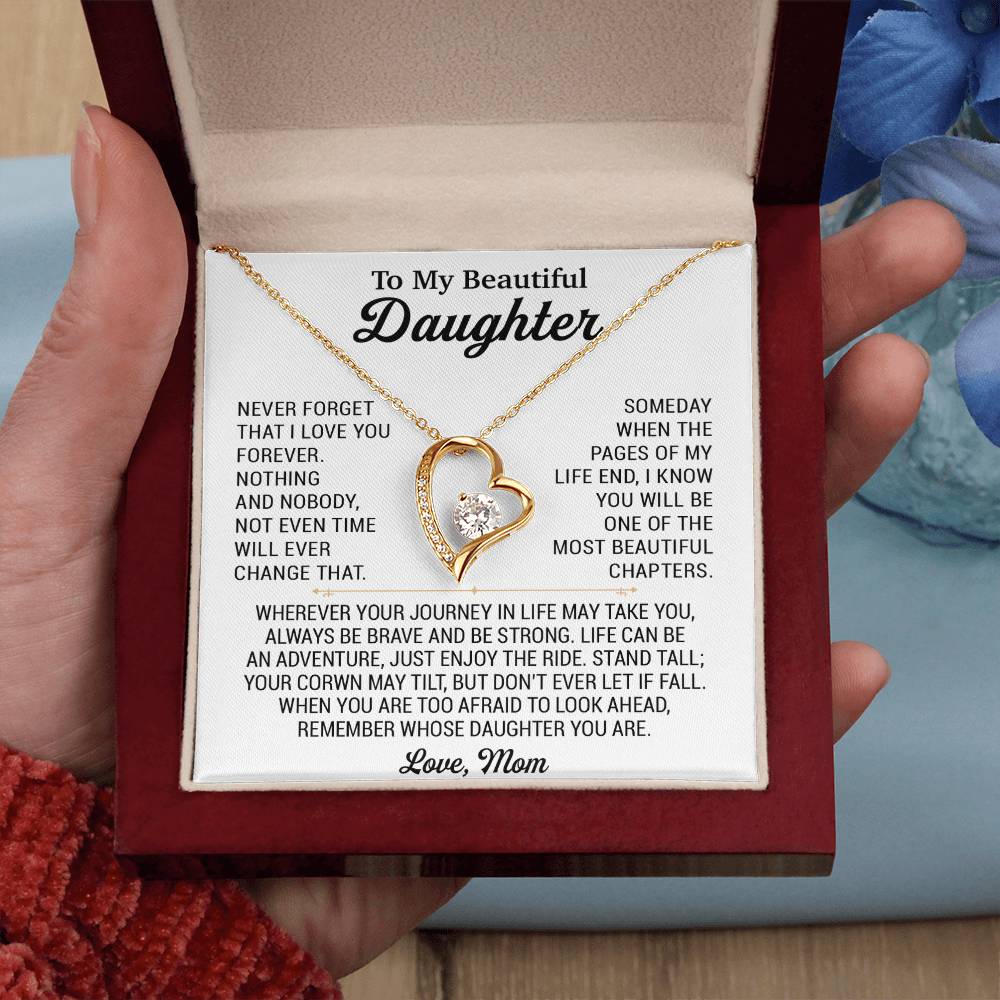 To My Daughter Necklace, Daughter Mother Necklace, Daughter Gift From Mom 17_8_White