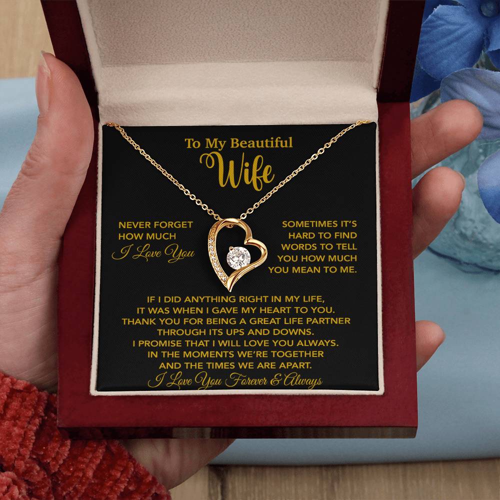 To My Wife Necklace, Christmas Gifts For Wife, Anniversary Cute Gift For Wife_Gold_25_9