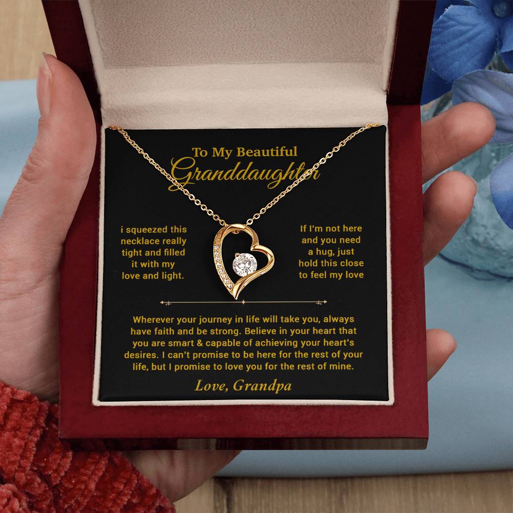 To My Granddaughter Necklace, Birthday Gift For Granddaughter, Birthday Gifts 11_6_Gold