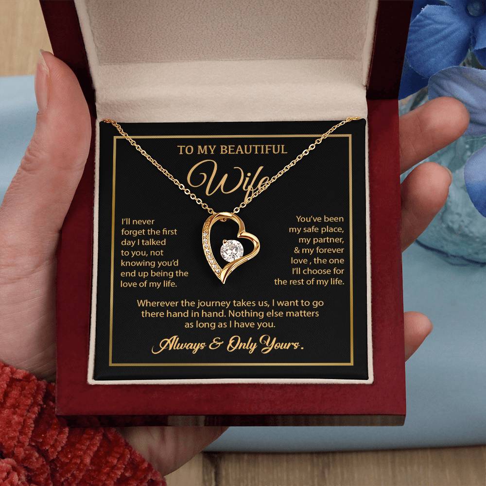 To My Wife Necklace, Gift For Wife, Anniversary Gift For Wife, Necklace For Wife 24_7_Gold