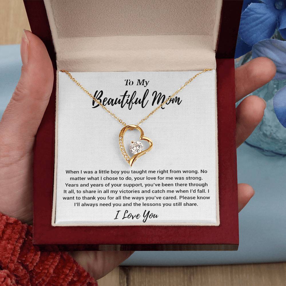 To My Beautiful Mom Necklace Mom Birthday Gift Mother's Day Gift Necklace For Mom From Son