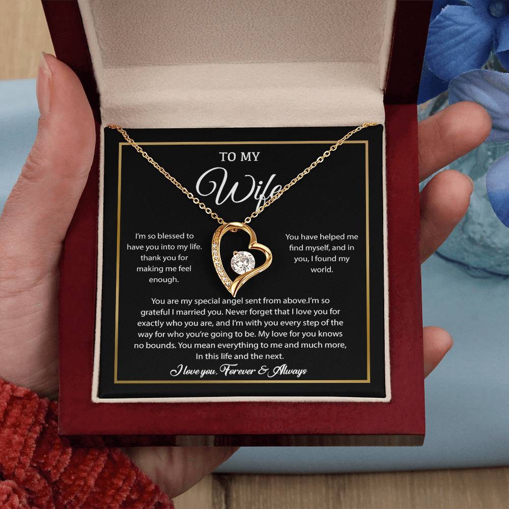 To My Wife Necklace, Gift For Wife, Anniversary Gift For Wife, Necklace For Wife 21_7_Black