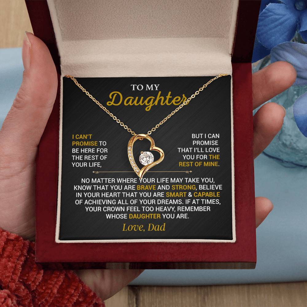 To My Daughter Necklace, Gift for Daughter from Dad,Daughter Father Necklace 7_10_Black