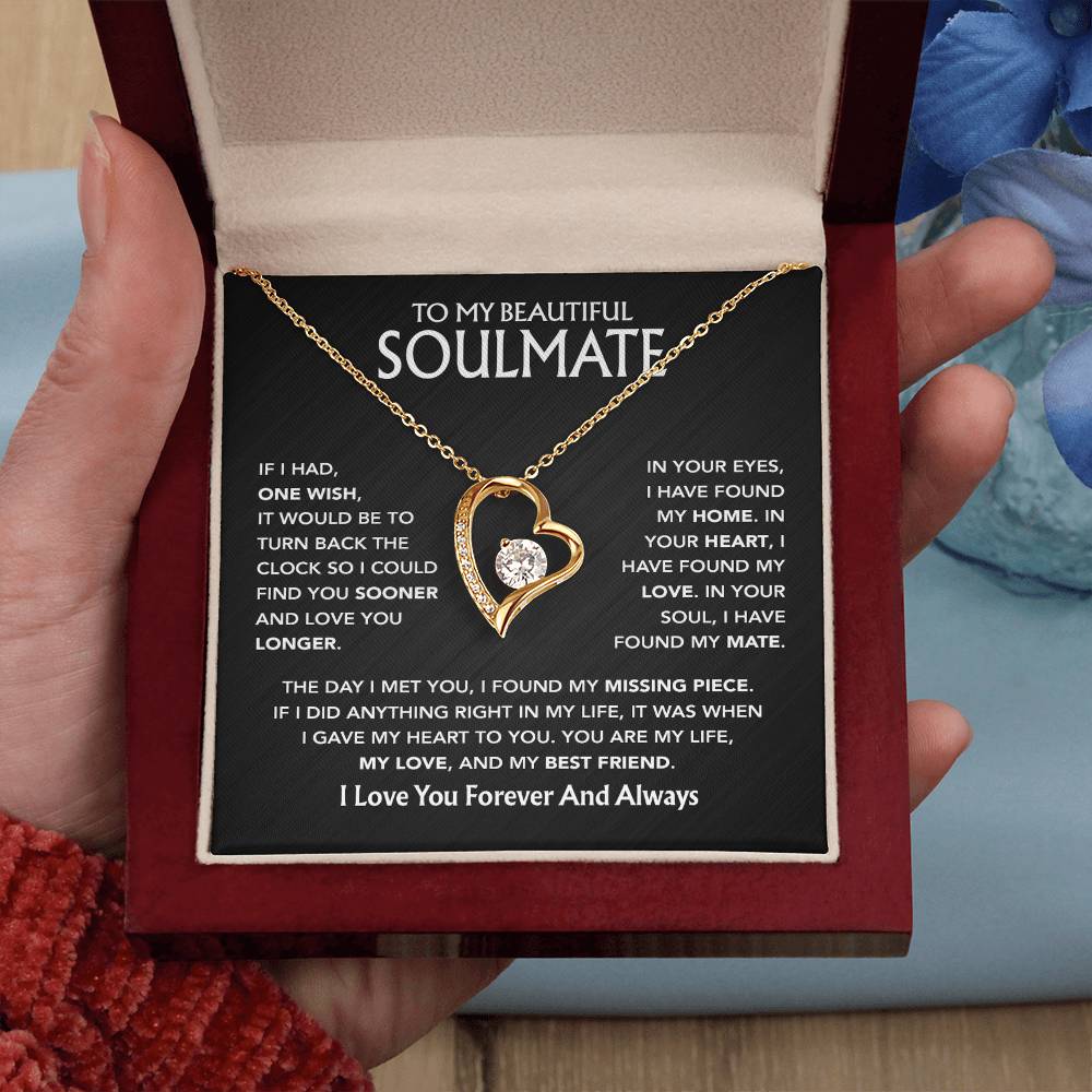 To My Soulmate Necklace, Gift For Soulmate, Anniversary Gift, Birthday Gift 3_5_Black