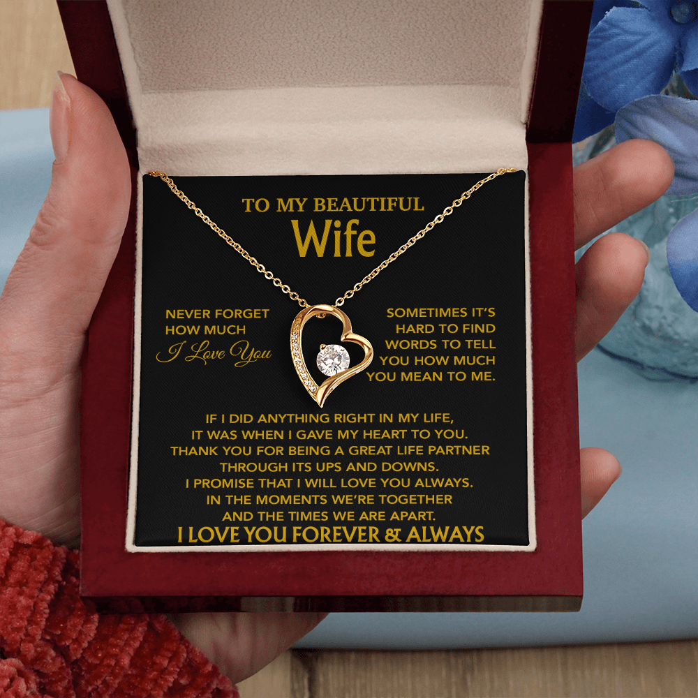 To My Wife Necklace, Christmas Gifts For Wife, Anniversary Cute Gift For Wife_Gold_20_8