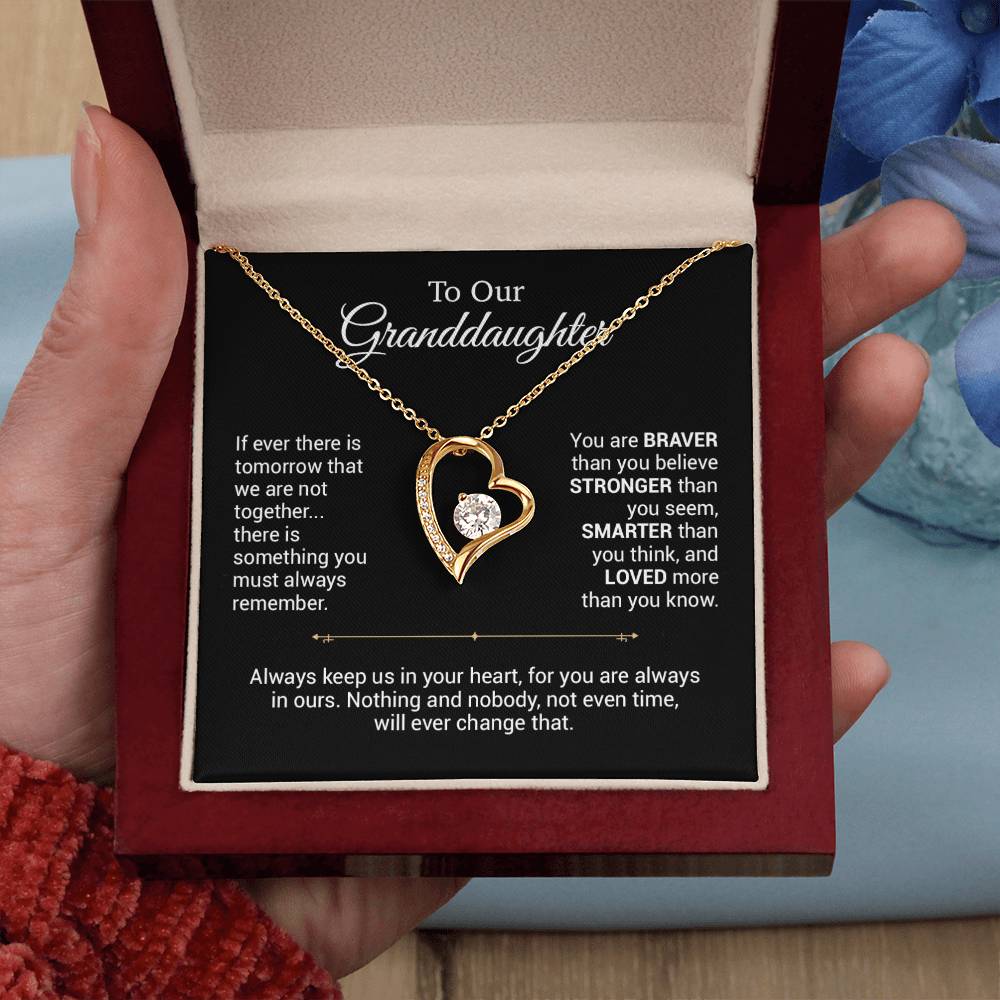 To Our Granddaughter Necklace, Christmas Gift For Granddaughter, Birthday Gift_Black