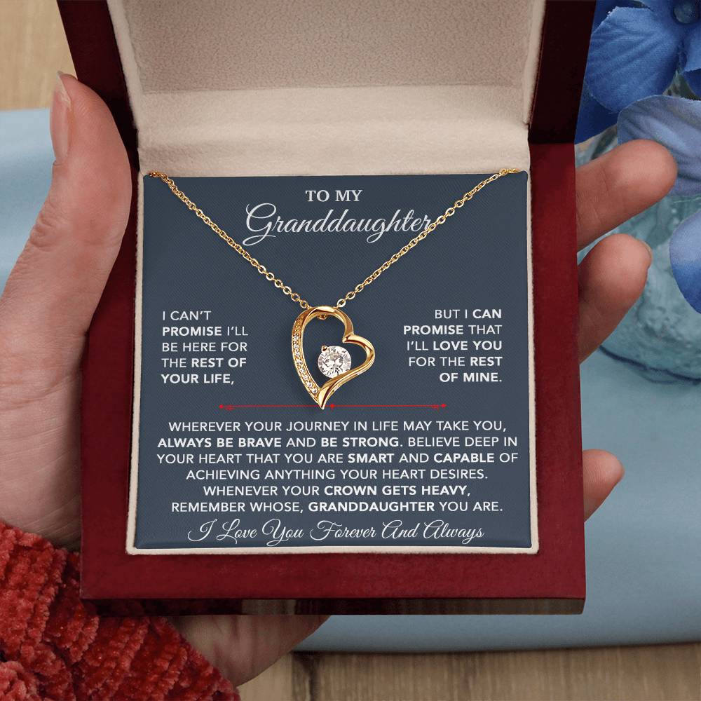 To My Granddaughter Necklace, Granddaughter Gift from Grandpa, Christmas Gift 28_9_Blue