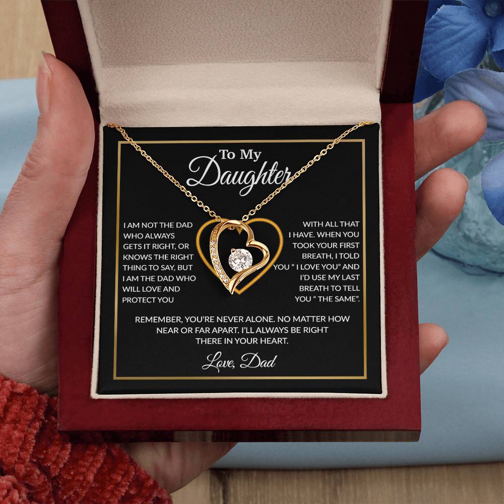 To My Daughter Necklace, Gift For Daughter From Dad, Daughter Father Necklace 13_1_Black