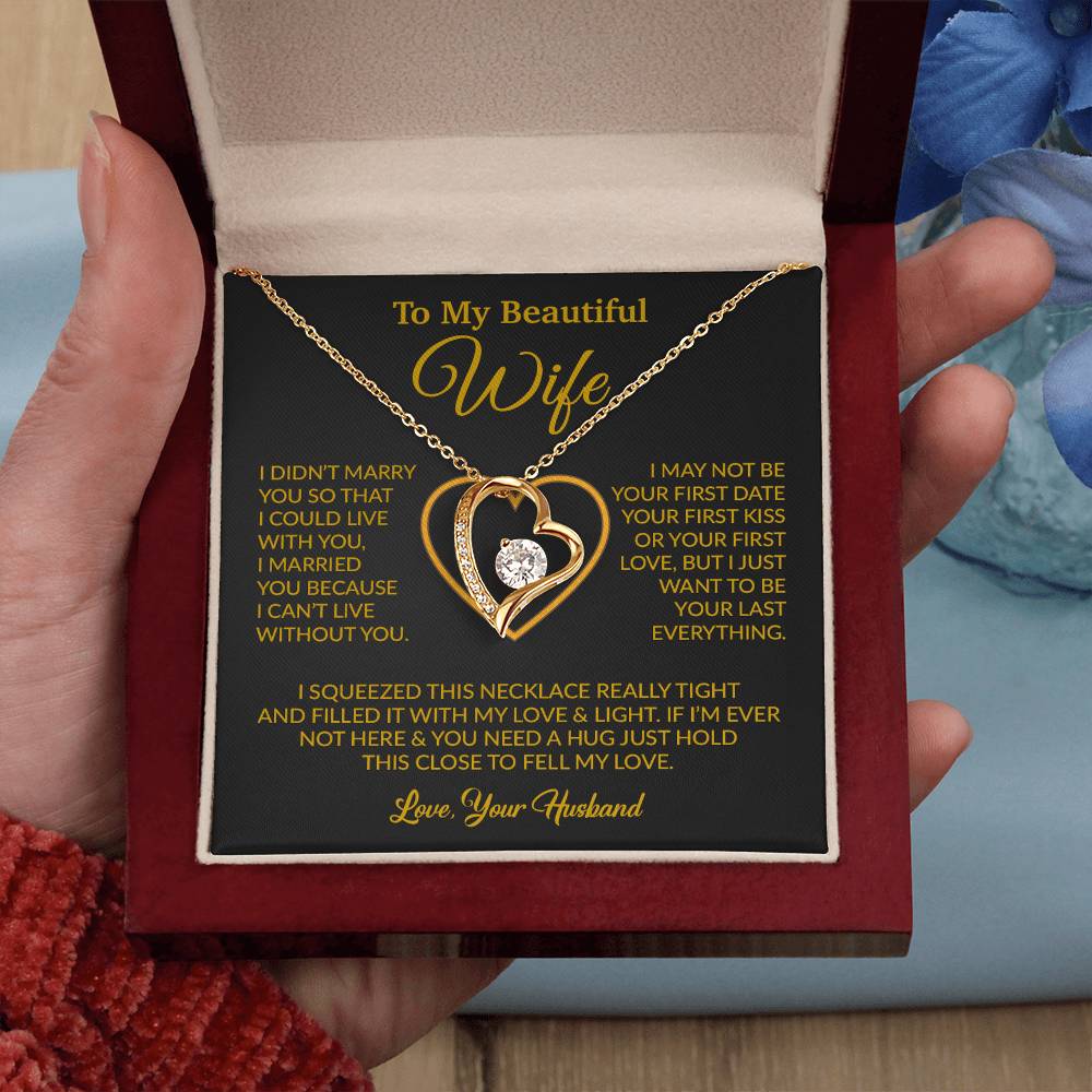 To My Wife Necklace, Wife Gift from Husband, Christmas Gift 7_12_Gold