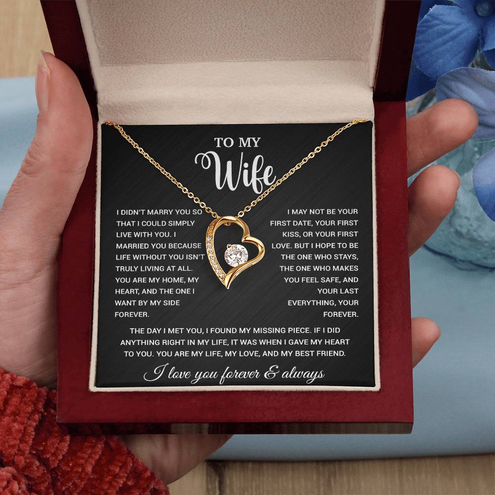To My Wife Necklace, Gift For Wife, Anniversary Gift For Wife, Necklace For Wife 21_9_Black