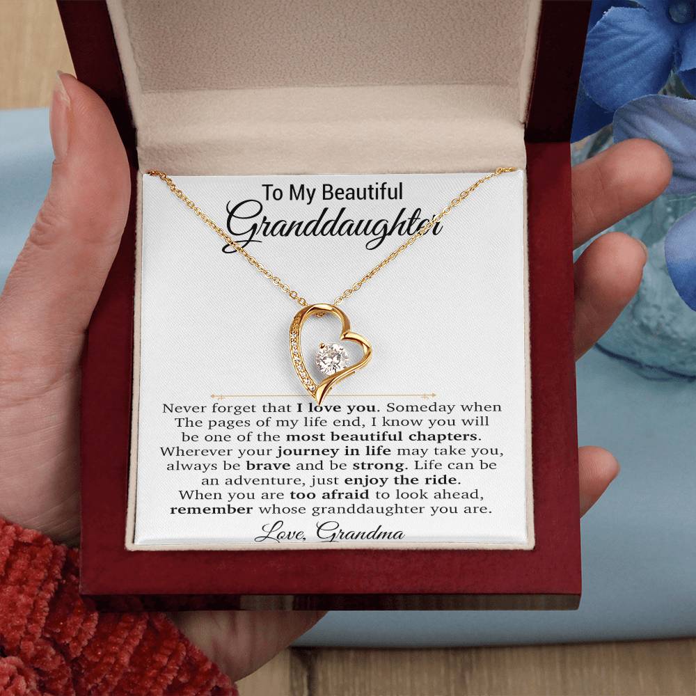 To My Granddaughter Necklace, Xmas Birthday Gift For Granddaughter From Grandma