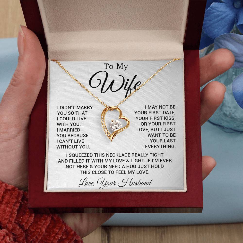 To My Wife Necklace, Gift For Wife, Anniversary Gift For Wife, Necklace For Wife 25_2_White