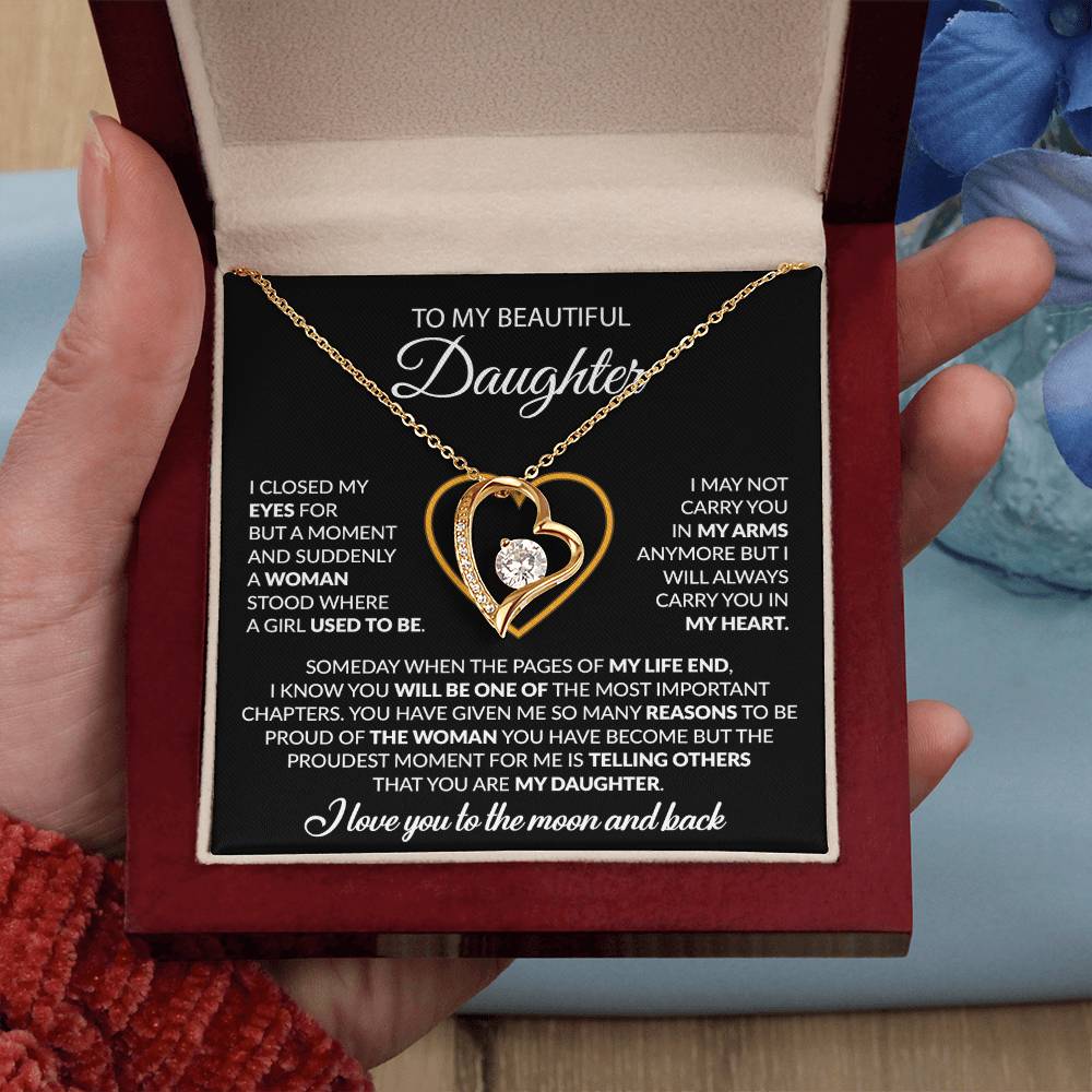 To My Daughter Necklace, Gift For Daughter From Dad, Daughter Father Necklace 9_12_Black