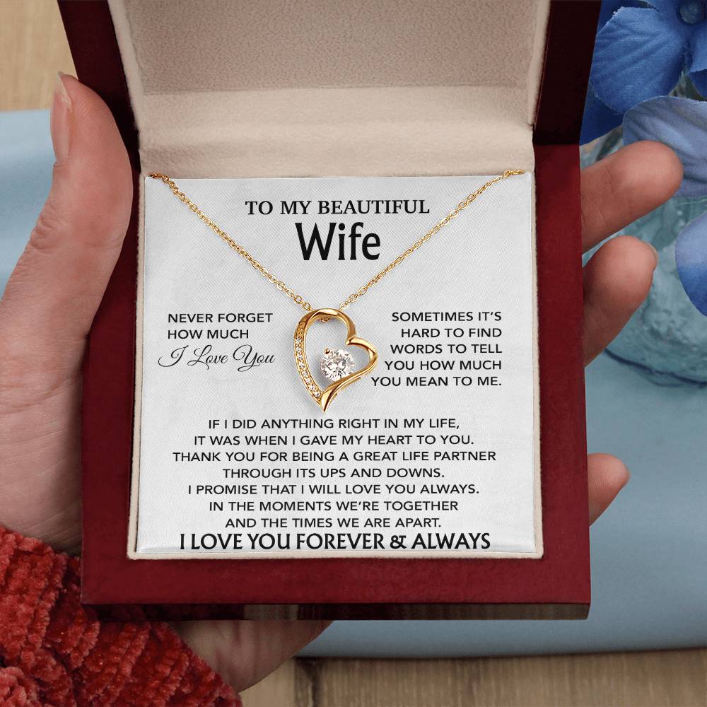 To My Wife Necklace, Christmas Gifts For Wife, Anniversary Cute Gift For Wife_White_20_8