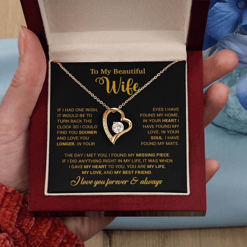 To My Wife Necklace, Wife Gift From Husband, Wife Husband Necklace, Christmas Gift 28_10_Gold