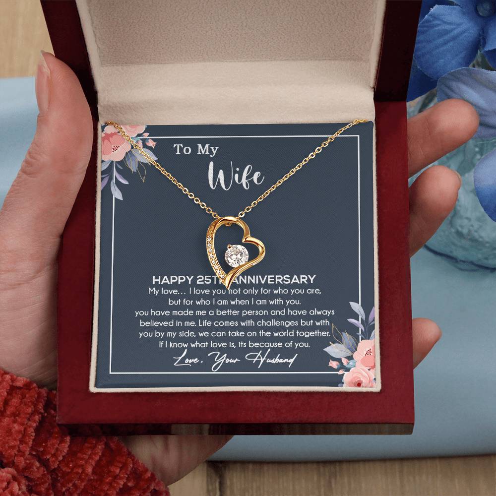 25th Anniversary Gift For Wife Necklace, 25 Year Anniversary, 25th Wedding Gift _Blue