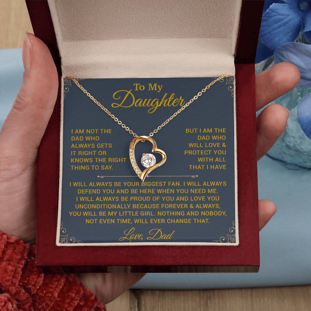 To My Daughter Necklace, Gift for Daughter from Dad, Father Daughter Necklace 7_10_Gold