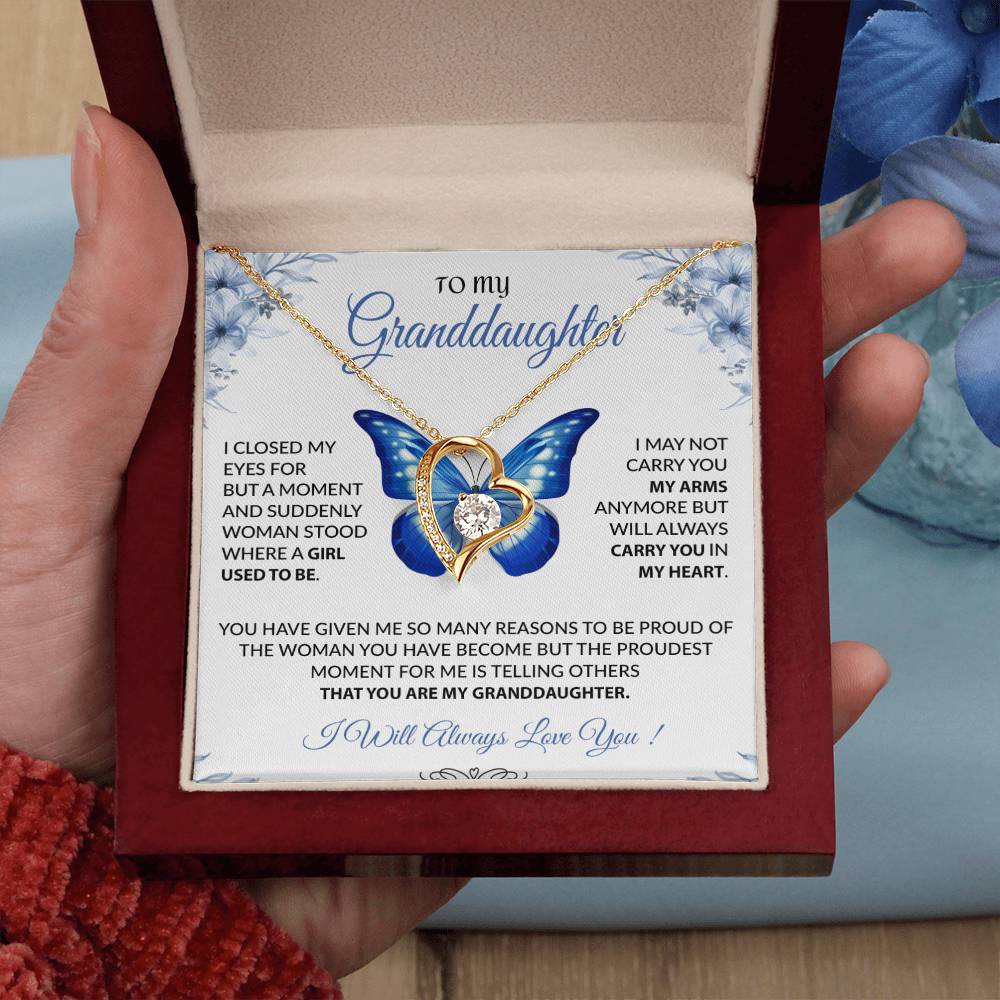 To My Granddaughter Necklace, Gift for Granddaughter from Grandpa Grandma